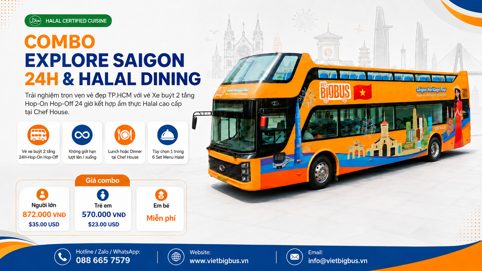 COMBO VIETBIGBUS 24H & HALAL DINING